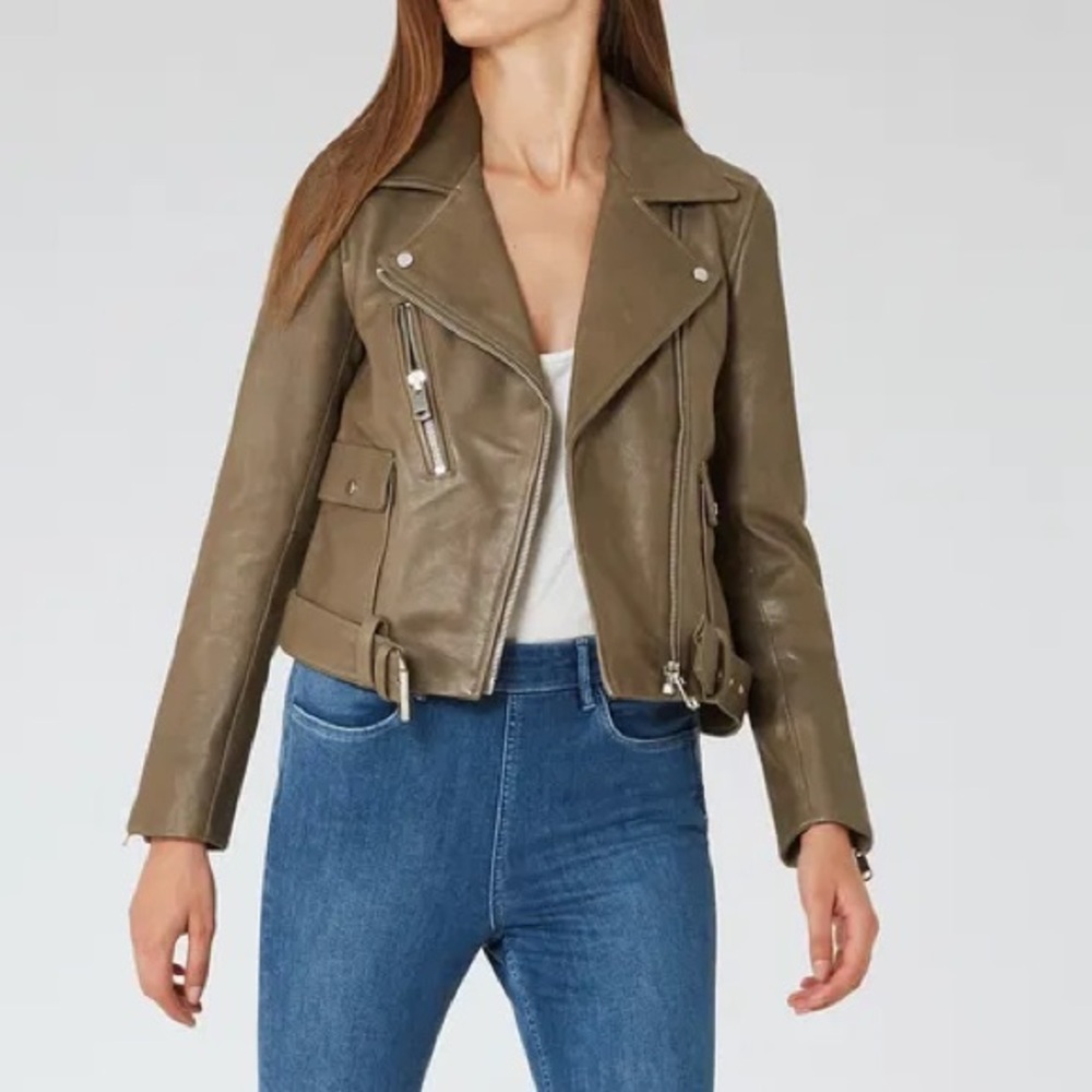 Reiss Kate Leather Jacket – US 0